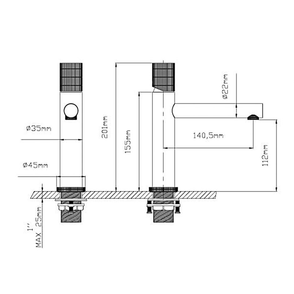 Высокий смеситель для раковины Vincea GROOVE VBF-4G1MB ФОТО