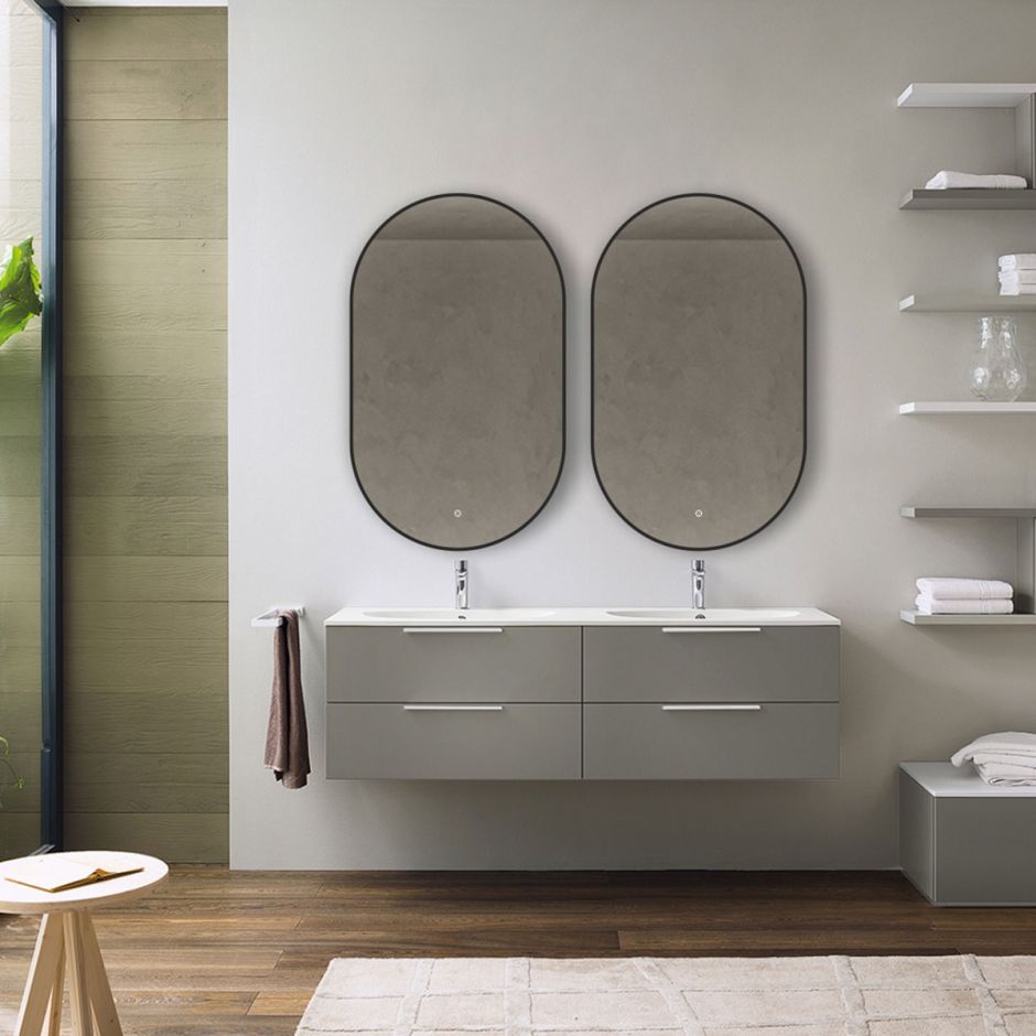 Изображение Зеркало Vincea VLM-3AU900B LED с чёрной окантовкой, выполненной методом УФ 3Д печати 90х50 см