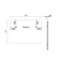 Зеркало LED с чёрной окантовкой, выполненной методом УФ 3Д печати VLM-3VC900B схема 5