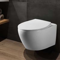 Безободковый подвесной унитаз с ультратонкой быстросъемной крышкой-сиденьем с плавным опусканием Vincea Felice VT1-25 схема 8 Безободковый подвесной унитаз с ультратонкой быстросъемной крышкой-сиденьем с плавным опусканием Vincea Felice VT1-25 схема 8