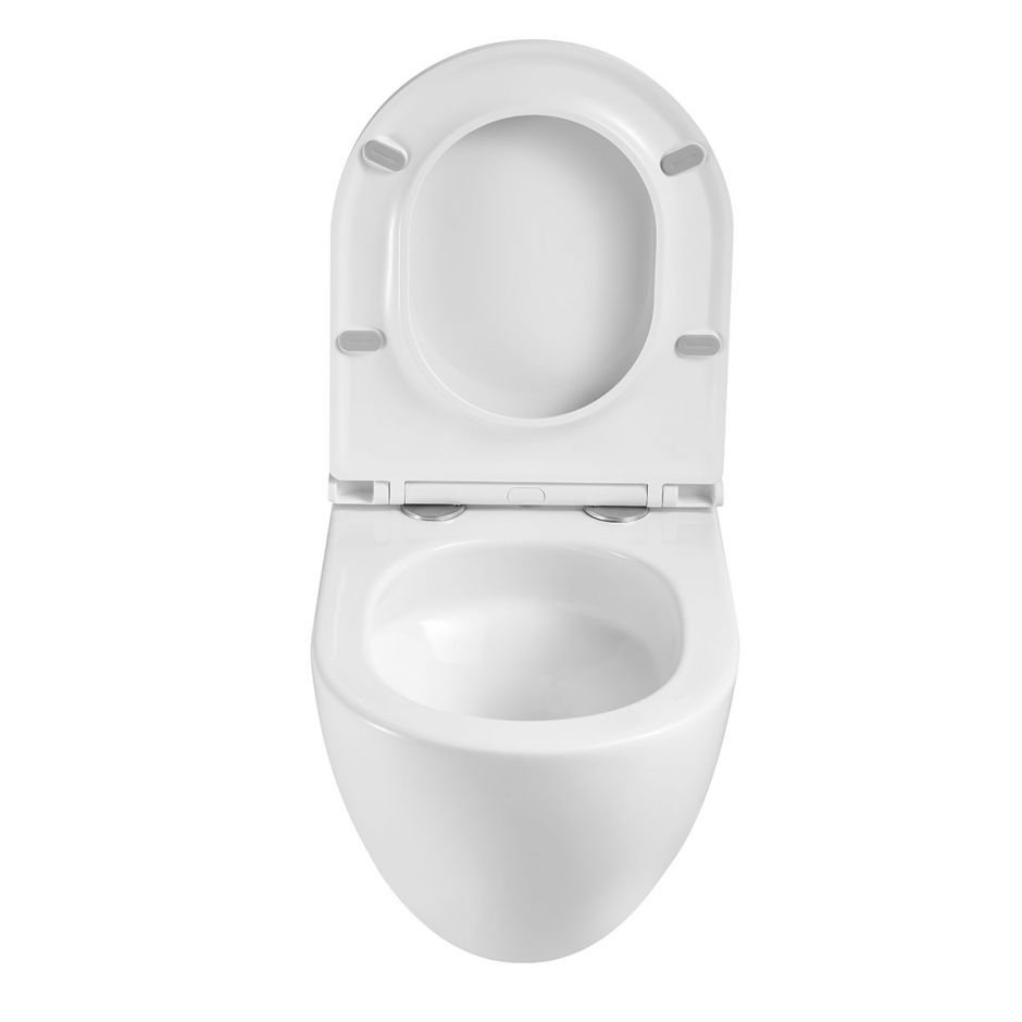 Безободковый подвесной унитаз Vincea Tornado Bein VT1-51T с ультратонкой быстросъемной крышкой-сиденьем с плавным опусканием ФОТО