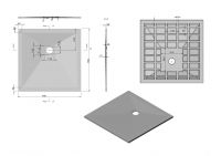 Квадратный поддон для душа из искуственного камня Vincea VST-4SR9090W схема 5