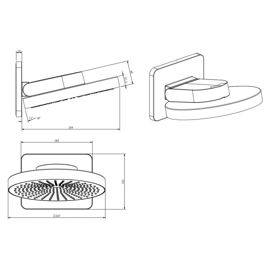 Встраиваемый верхний душ Vincea INSPIRE VSHD-3I1CCH ФОТО