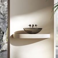 Прозрачная накладная раковина из полиэфирной смолы Vincea VBS-6T11B схема 1