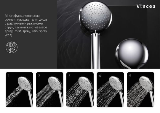 Душевая стойка с изливом Vincea ESSE VSFS-1E1TCH схема 7 Душевая стойка с изливом Vincea ESSE VSFS-1E1TCH схема 7