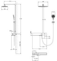 Душевая стойка с поворотным изливом Vincea INSPIRE VSFS-3I13TCH схема 7 Душевая стойка с поворотным изливом Vincea INSPIRE VSFS-3I13TCH схема 7