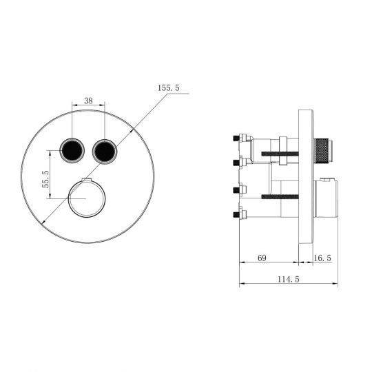 Встраиваемая душевая система Vincea INSPIRE VSFW-3I22MT3RMB схема 23