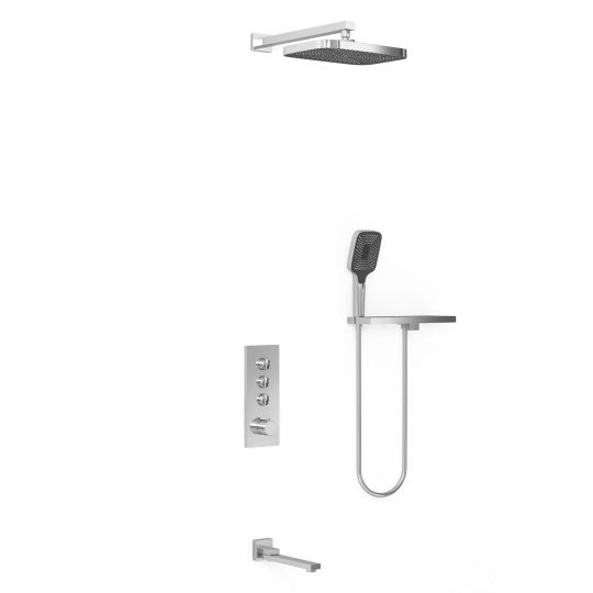 Встраиваемый трехрежимный  душевой комплект с поворотным изливом VSFW-431T1RCH схема 2