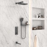 Встраиваемый трехрежимный  душевой комплект с поворотным изливом VSFW-431T1RCH схема 18