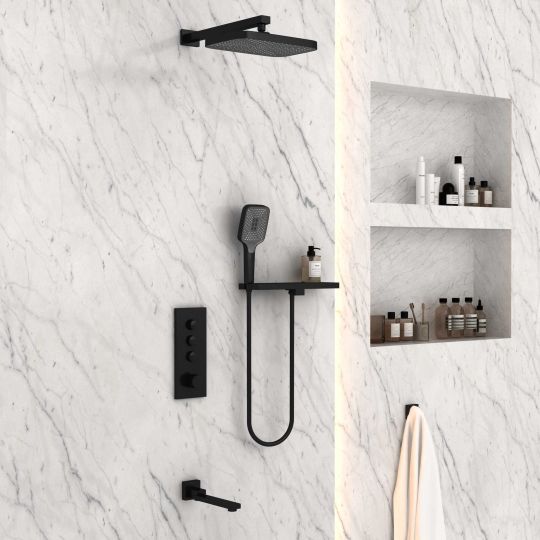 Встраиваемый трехрежимный  душевой комплект с поворотным изливом VSFW-431T1RCH схема 26