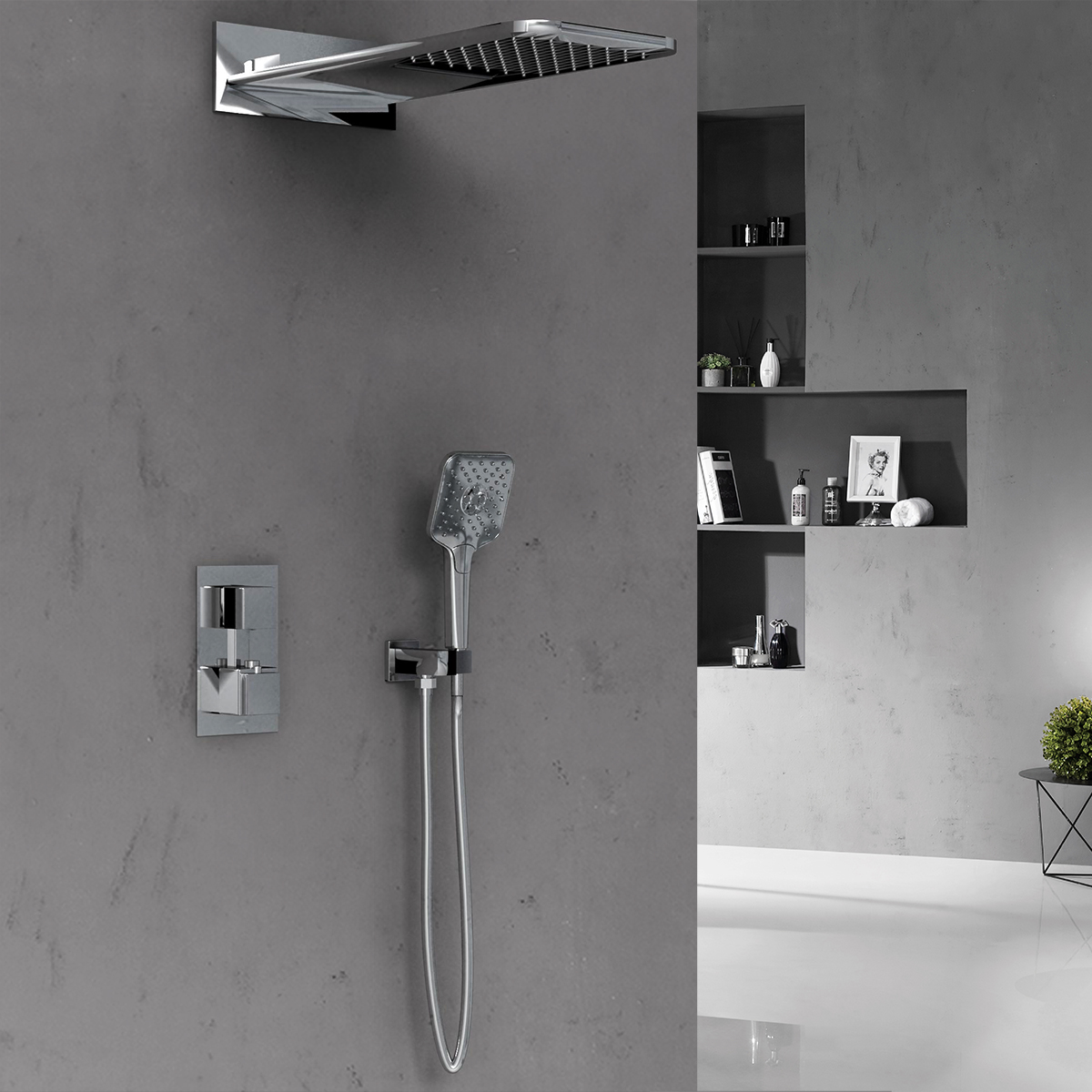 Встраиваемый двухрежимный душевой комплект Vincea VSFW-103TCH цена от 80 630 ₽ Фото Встраиваемый двухрежимный душевой комплект Vincea VSFW-103TCH