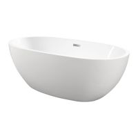 Отдельностящая акриловая ванна Vincea слив-перелив в комплекте VBT-509 схема 2