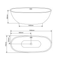 Отдельностящая акриловая ванна Vincea слив-перелив в комплекте VBT-509 схема 4