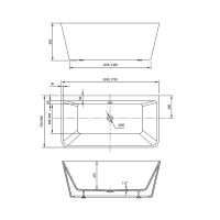 Отдельностящая акриловая ванна Vincea интегрированный перелив VBT-425-1700 схема 5