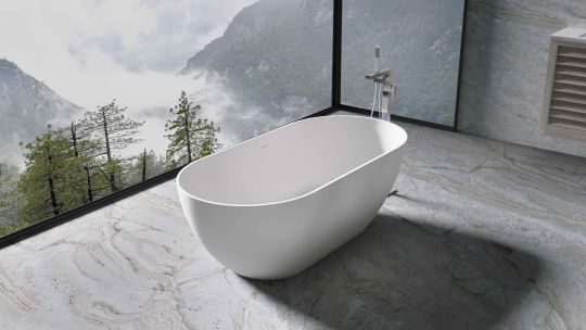 Отдельностящая ванна Vincea Solid Surface слив-перелив в комплекте VBT-4S04MW схема 3 Отдельностящая ванна Vincea Solid Surface слив-перелив в комплекте VBT-4S04MW схема 3