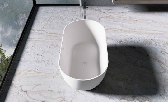 Отдельностящая ванна Vincea Solid Surface слив-перелив в комплекте VBT-4S04MW схема 4 Отдельностящая ванна Vincea Solid Surface слив-перелив в комплекте VBT-4S04MW схема 4