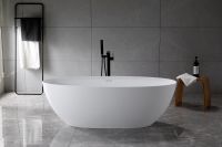 Отдельностящая ванна Vincea Solid Surface слив-перелив в комплекте VBT-4S01MW схема 1 Отдельностящая ванна Vincea Solid Surface слив-перелив в комплекте VBT-4S01MW схема 1