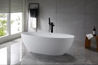 Отдельностящая ванна Vincea Solid Surface слив-перелив в комплекте VBT-4S01MW схема 2 Отдельностящая ванна Vincea Solid Surface слив-перелив в комплекте VBT-4S01MW схема 2