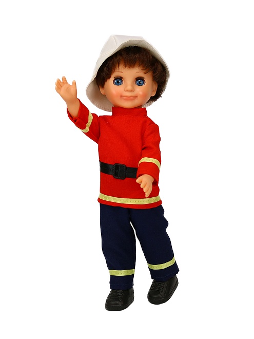 Мальчик в костюме пожарного, 30 см