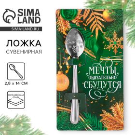 Ложка столовая с гравировкой «Мечты сбудутся», 2,8 х 14 см