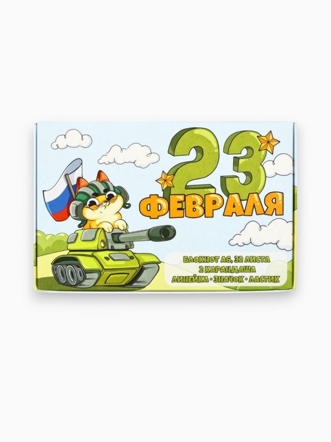 Подарочный набор 6 предметов "С 23 февраля! Кот"