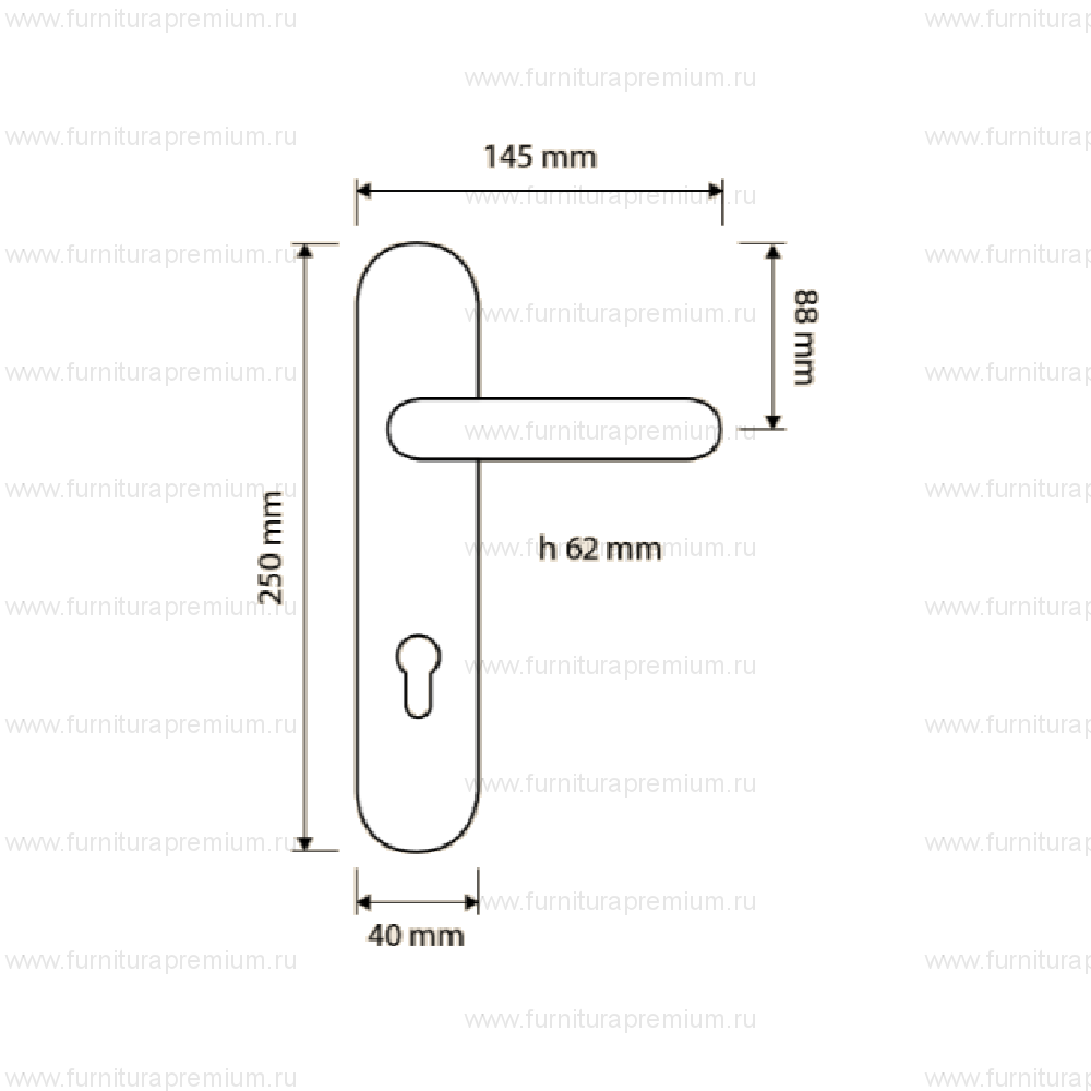 Ручка на планке Linea Cali Pin-Up 925 PL