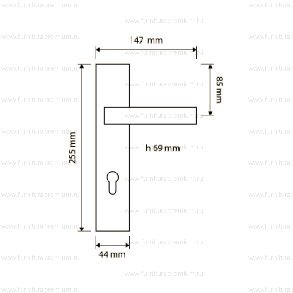 Ручка на планке Linea Cali Profilo Mesh 1041 PL