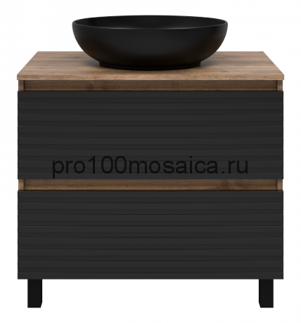 Тумба под раковину Brevita Dakota 80 (черная)