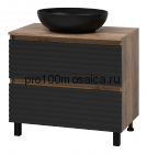 Тумба под раковину Brevita Dakota 80 (черная)