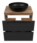 Тумба под раковину Brevita Dakota 70 (черная)