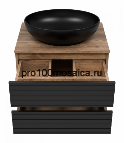 Тумба под раковину Brevita Dakota 60 подвесная (черная)