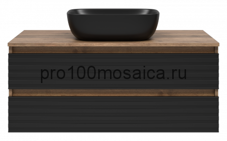 Тумба под раковину Brevita Dakota 100 подвесная (черная)