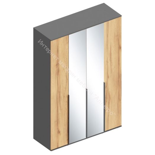 Шкаф 4-ств с зеркалом "Стил" 1400