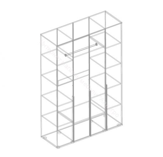 Шкаф 4-ств с зеркалом "Стил" 1400