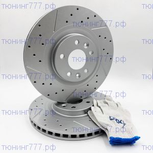 Диски тормозные задние, DZK, с насечками и перфорацией на Эксид RX и VX, Tiggo 9, JAECOO J8