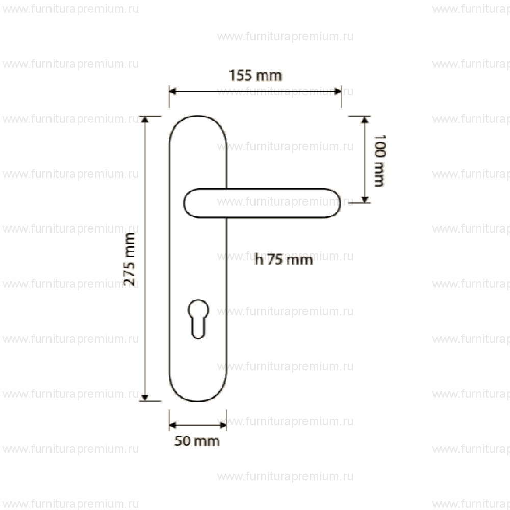 Ручка на планке Linea Cali Shell Mesh 694 PL