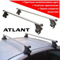 Багажник на крышу Hyundai Solaris 2011-17, sedan, Атлант, прямоугольные дуги, опора Е