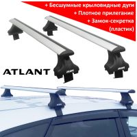Багажник на крышу Hyundai ix35, без рейлингов, Атлант, крыловидные дуги, опора Е