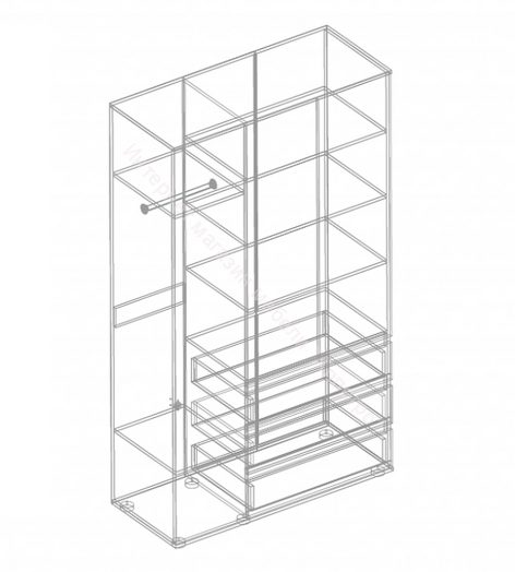 Шкаф 3-ств с 3 ящиками "Стил" 1200
