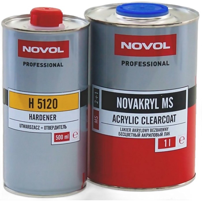 Novol NOVAKRYL Лак акриловый MS 2+1 с отвердителем стандартным, объем 1л. + 0,5л.