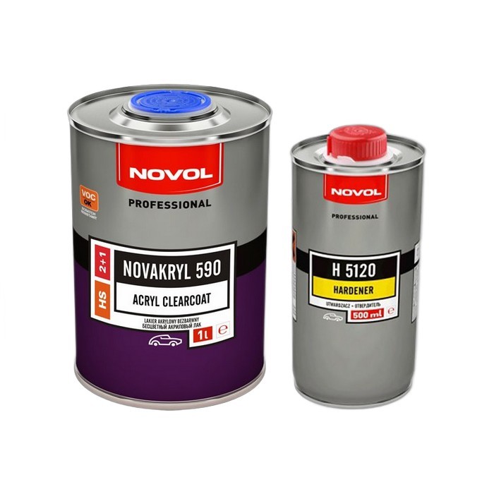 Novol Лак NOVAKRYL 590 HS 2+1 (комплект),  объем 1л. + 500мл.