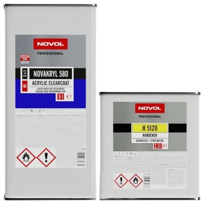 NOVOL NOVAKRYL 580 Лак акриловый HS SR 2+1 с отвердителем стандартным H5120 5л. + 2,5л.