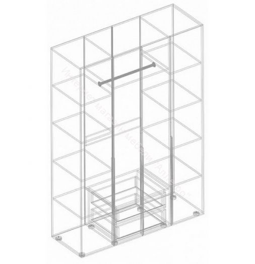 Шкаф 4-ств для одежды "Тефия" 1500х520х2200