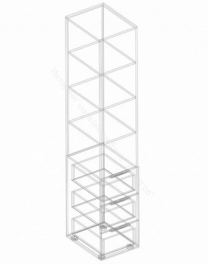 Пенал с 3 ящиками "Тефия" 400