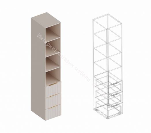 Пенал с 3 ящиками "Тефия" 400