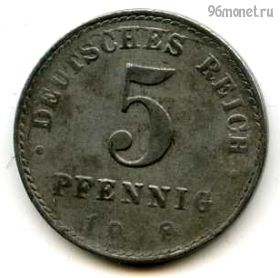 Германия 5 пфеннигов 1918 A