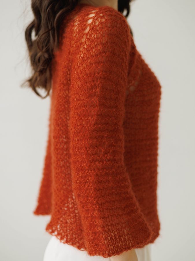 Паутинка из шелка терракотовая