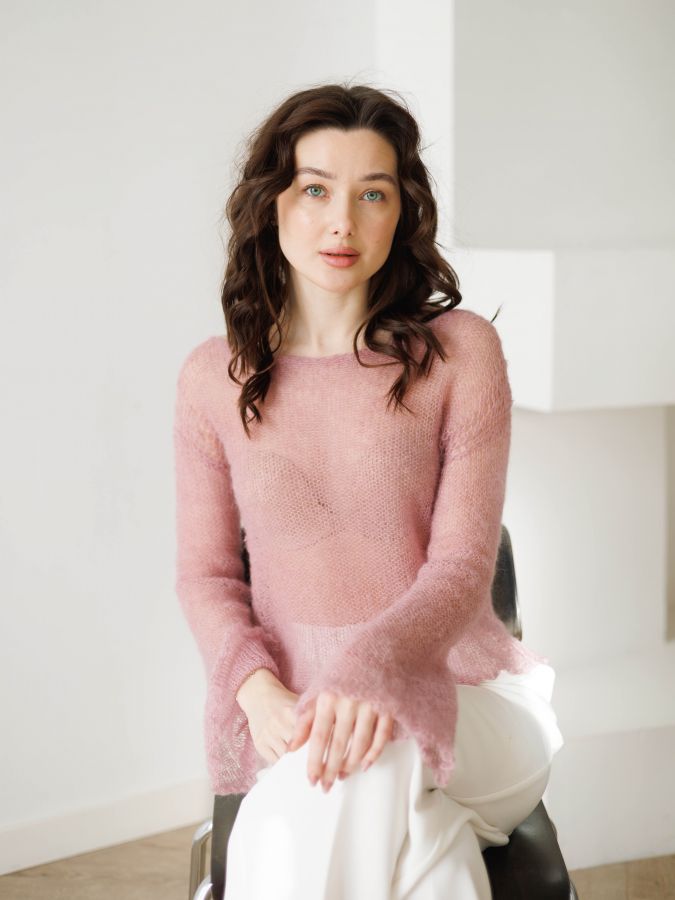 Паутинка из шелка розовая