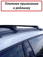 Багажник на крышу Turtle Air 1, аэродинамические дуги на рейлинги (черный цвет)