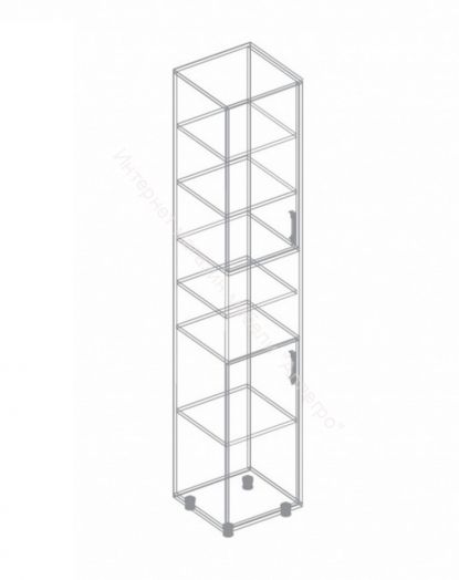 Пенал "Граф" 2-ств. с нишей Тёмно серый/Дуб золотистый